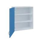 MH - 65D horní skříňka, 1-dveřová, levá, 770x654x440, korpus bílý, dvířko pastelově modrá